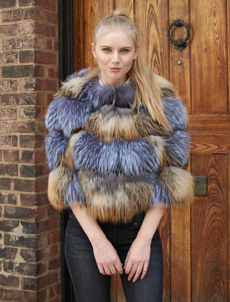 THE HOF Crystal and Silver Two-Tone Fox Bolero - paulamariecollection