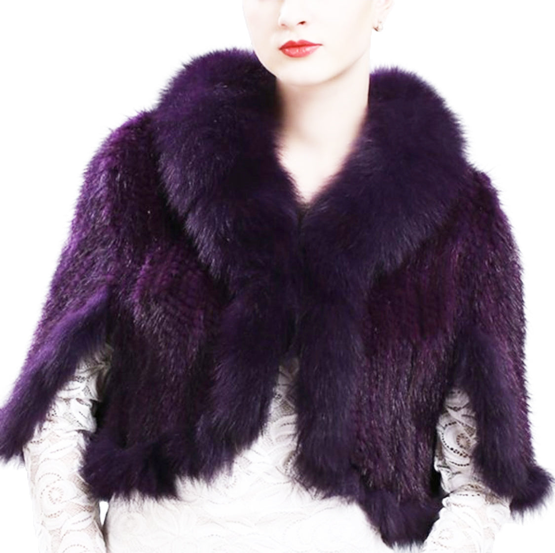 Mink Fur Cape with Fox Fur Trim - paulamariecollection