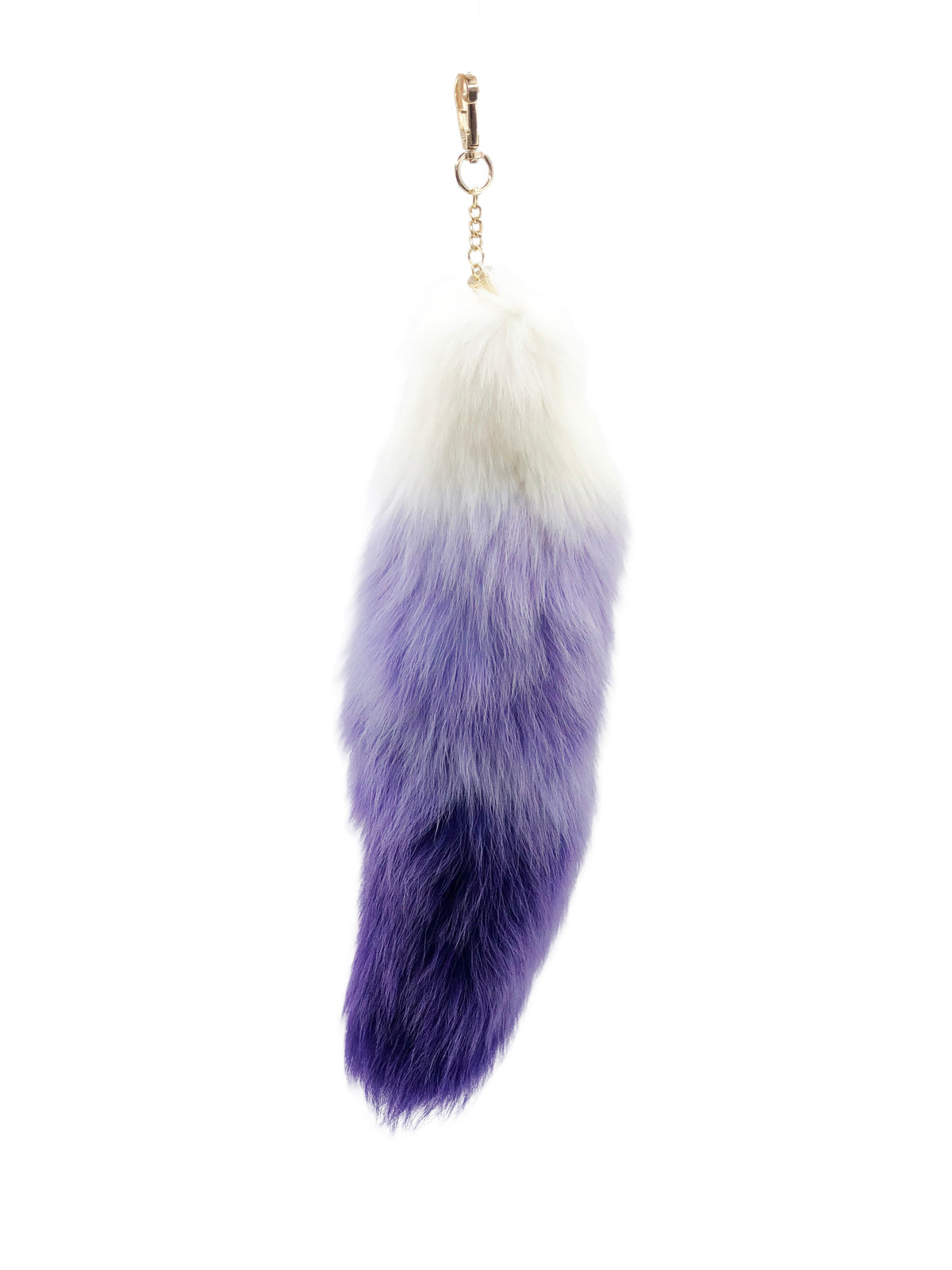 Purple and White Clip-on Fox Tail - paulamariecollection