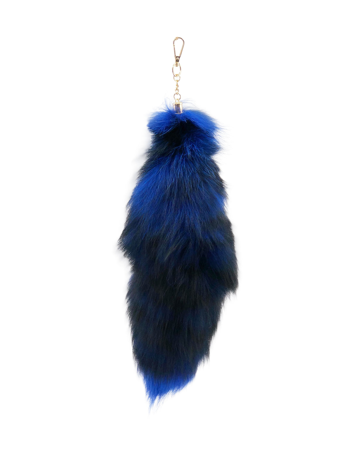 Blue Clip-on Fox Tail Keychain - paulamariecollection