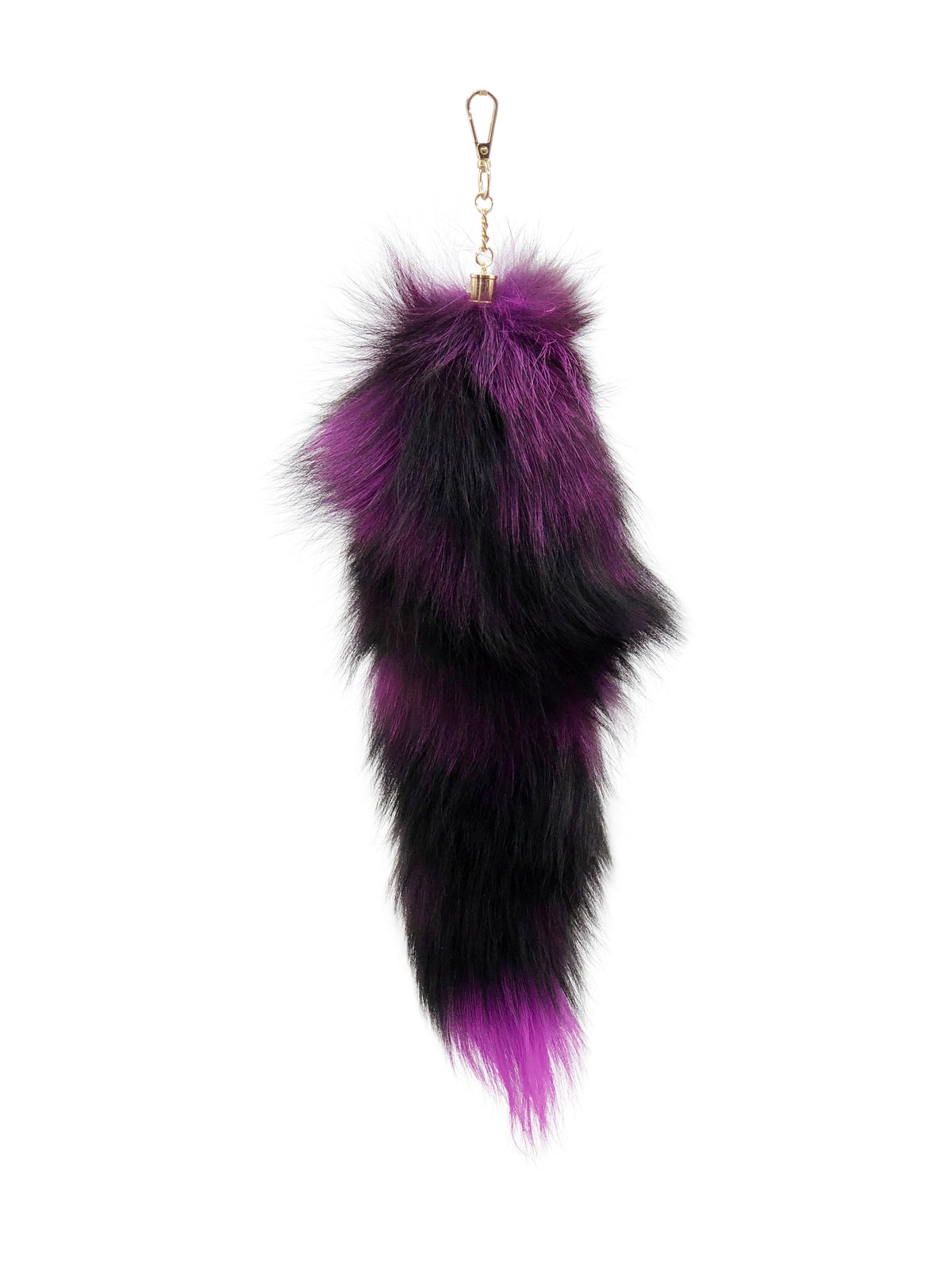 Purple Clip-on Fox Tail Keychain - paulamariecollection