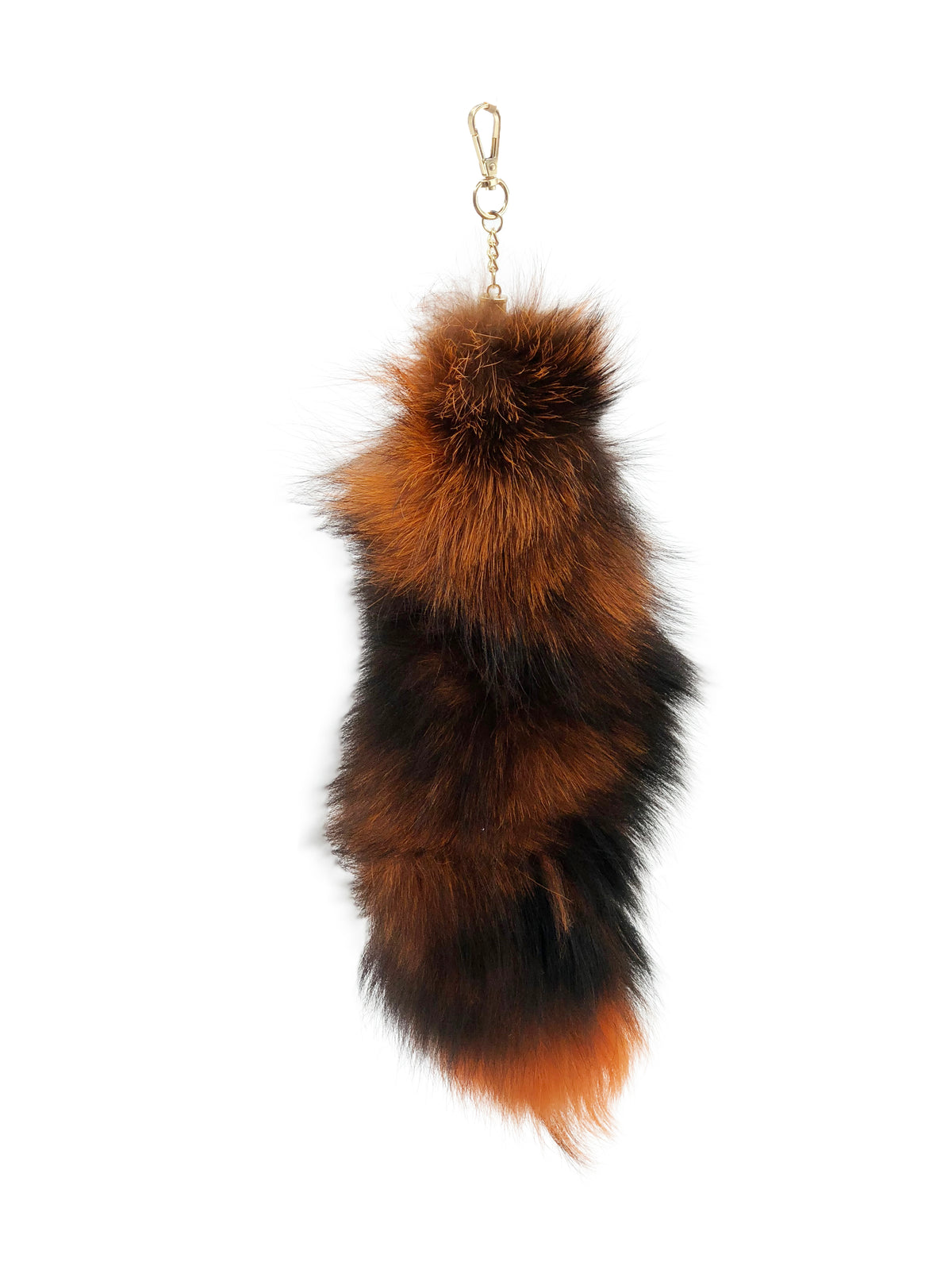 Orange Clip-on Fox Tail Keychain - paulamariecollection