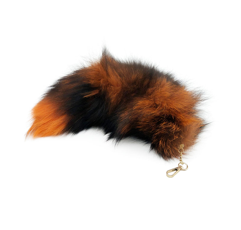 Orange Clip-on Fox Tail Keychain - paulamariecollection