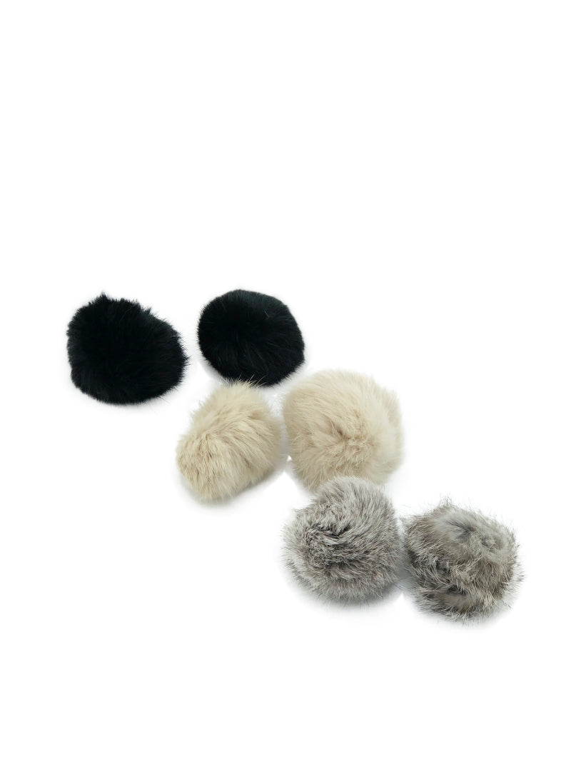 Rex Rabbit Fur Pom Shoe Lace Bands - paulamariecollection
