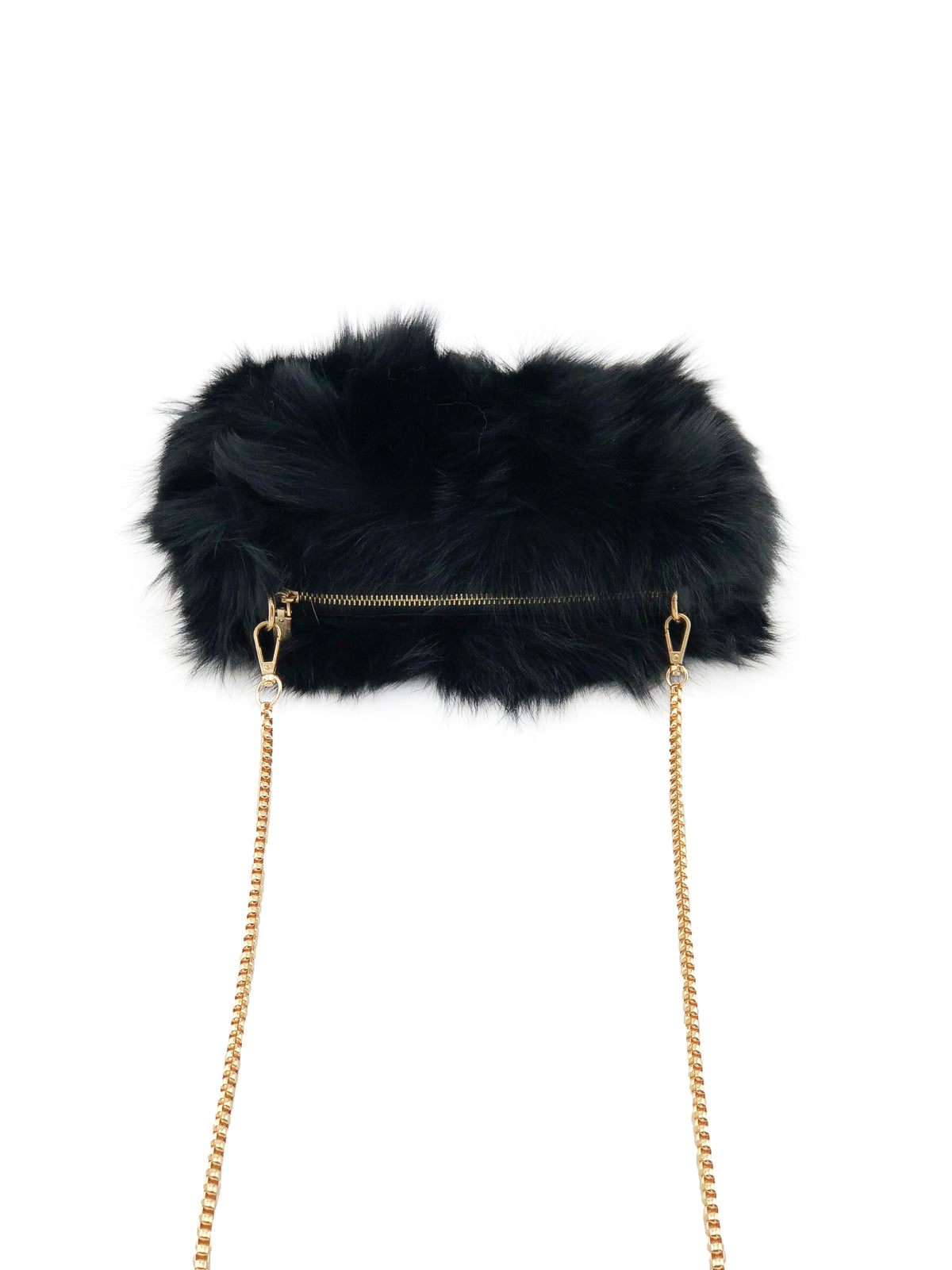 Fox Fur Muff Handbag with Gold Chain - paulamariecollection