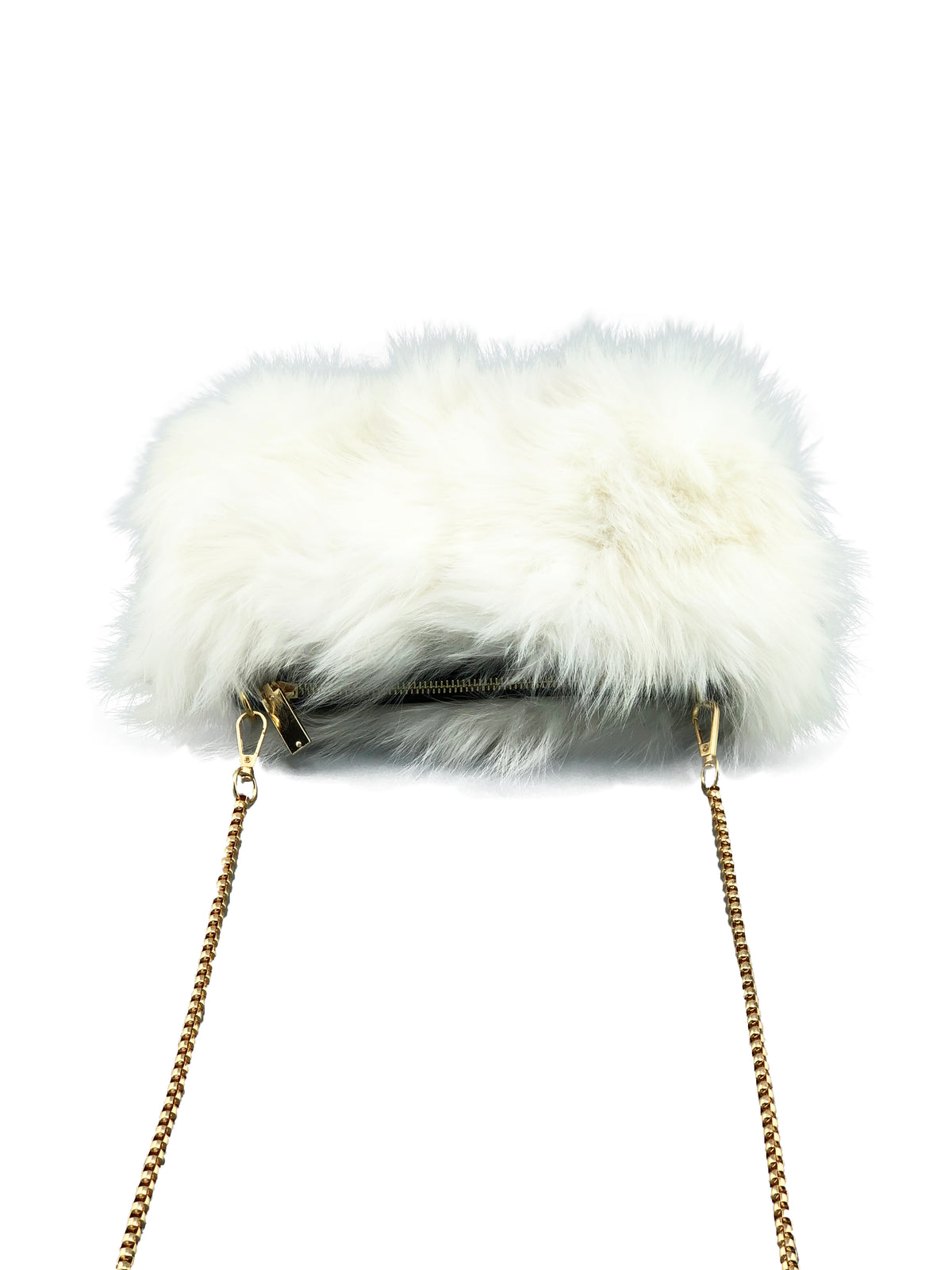 Fox Fur Muff Handbag with Gold Chain - paulamariecollection