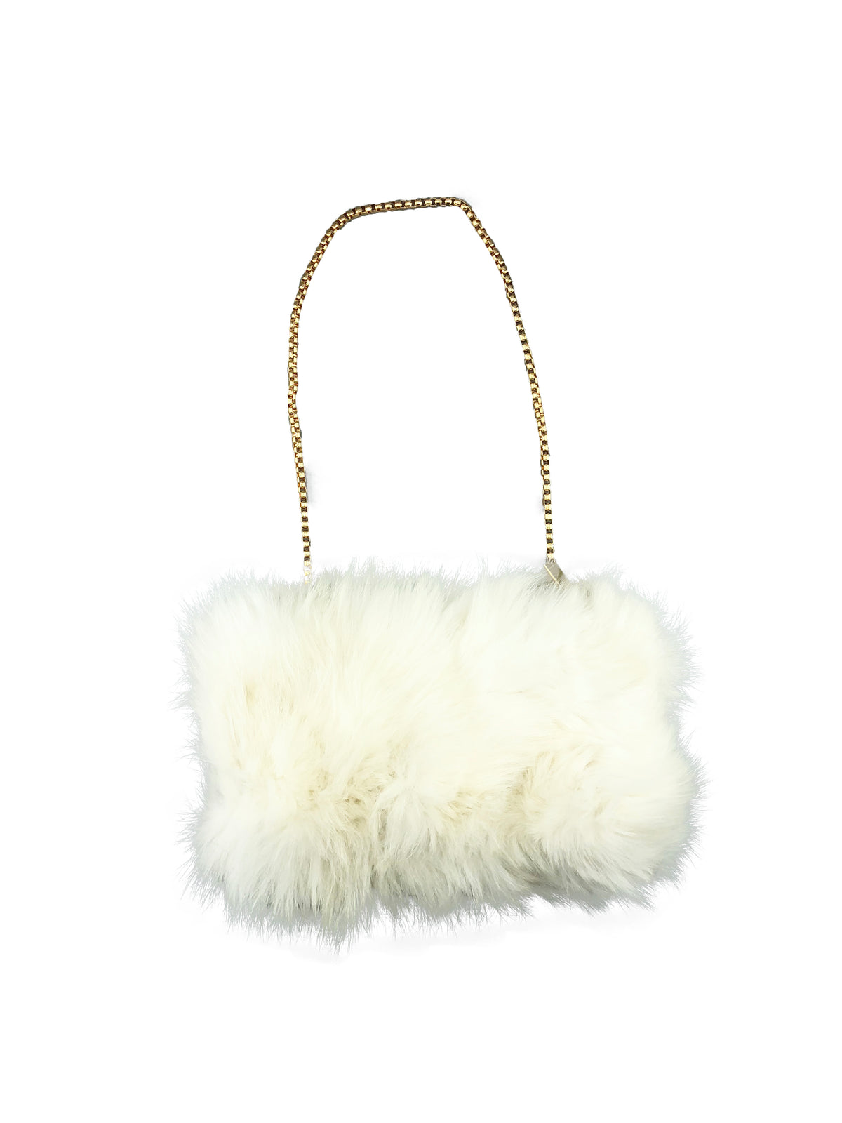Fox Fur Muff Handbag with Gold Chain - paulamariecollection