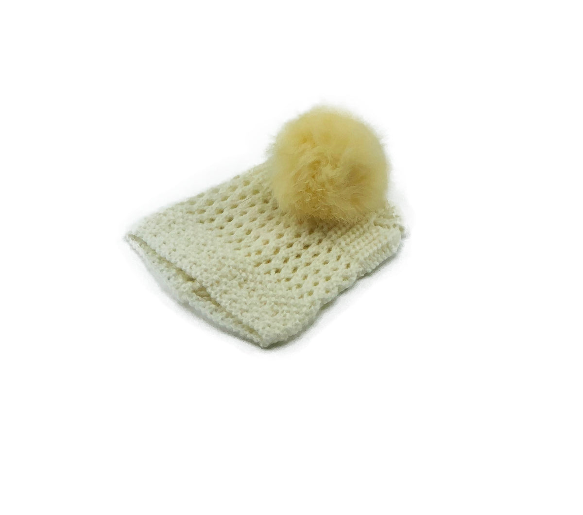 Off-White Leg Warmer/Boot Cover with Rex Rabbit Pom - paulamariecollection