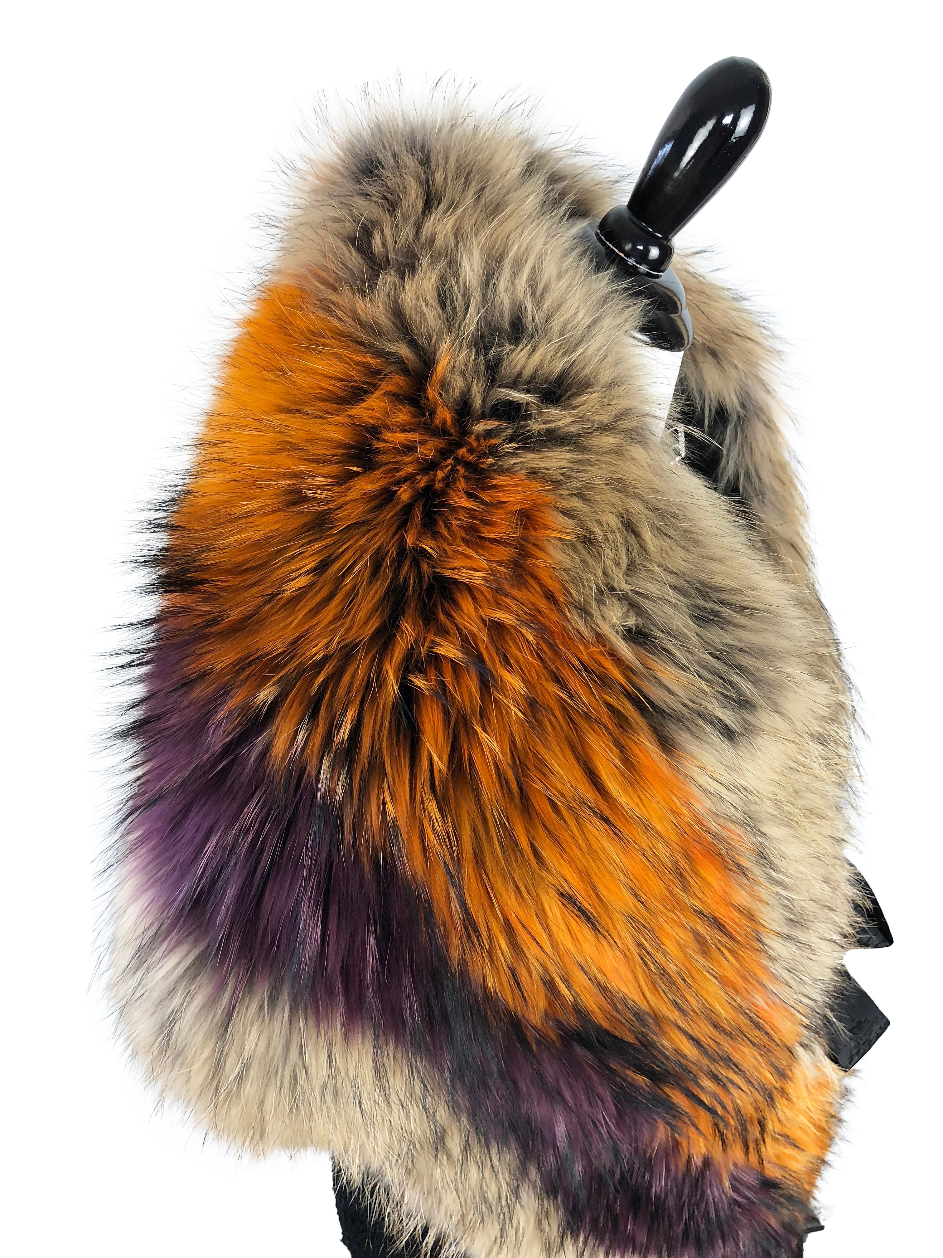 THE MUNSTER Oversize Multi Color Raccoon Shrug - paulamariecollection