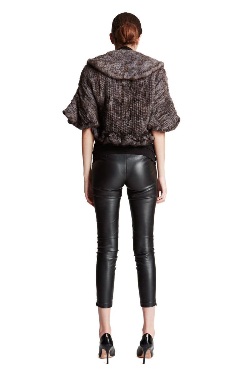 THE FERNIE Knitted Mink Ruffle Bolero - paulamariecollection