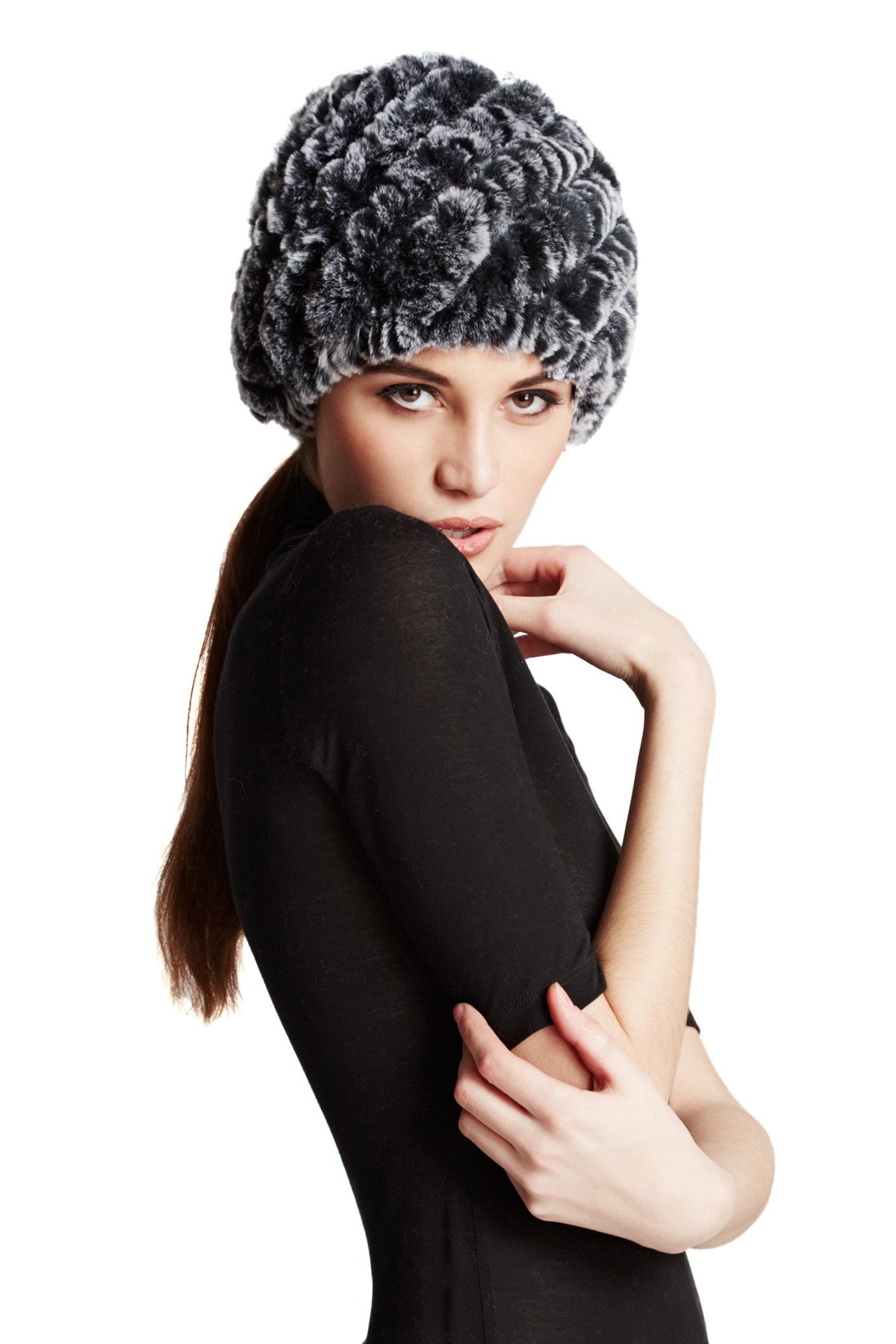 Knitted Rex Rabbit Plush Beanie w/ Knit Lining - paulamariecollection
