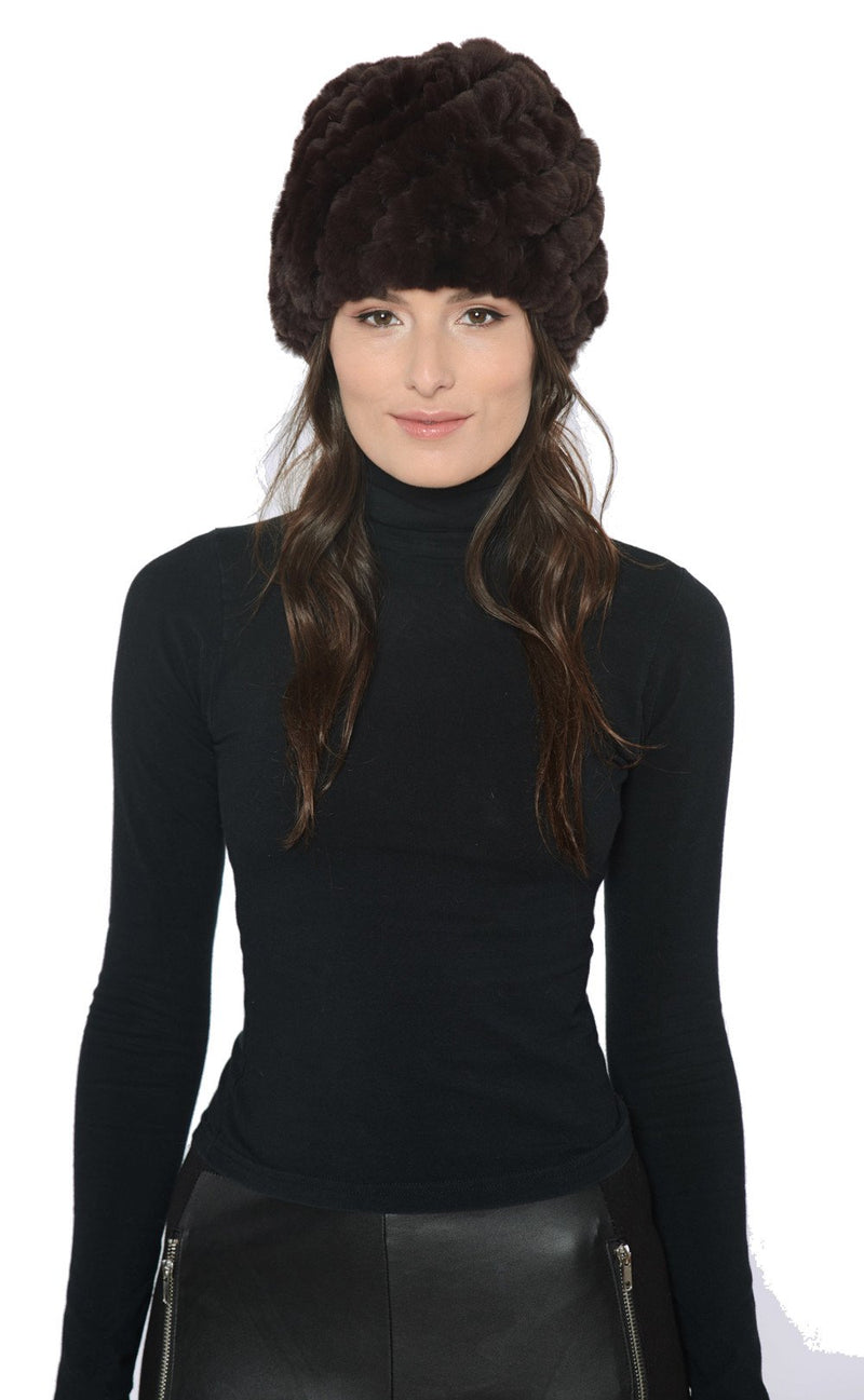 Knitted Rex Rabbit Plush Beanie w/ Knit Lining - paulamariecollection