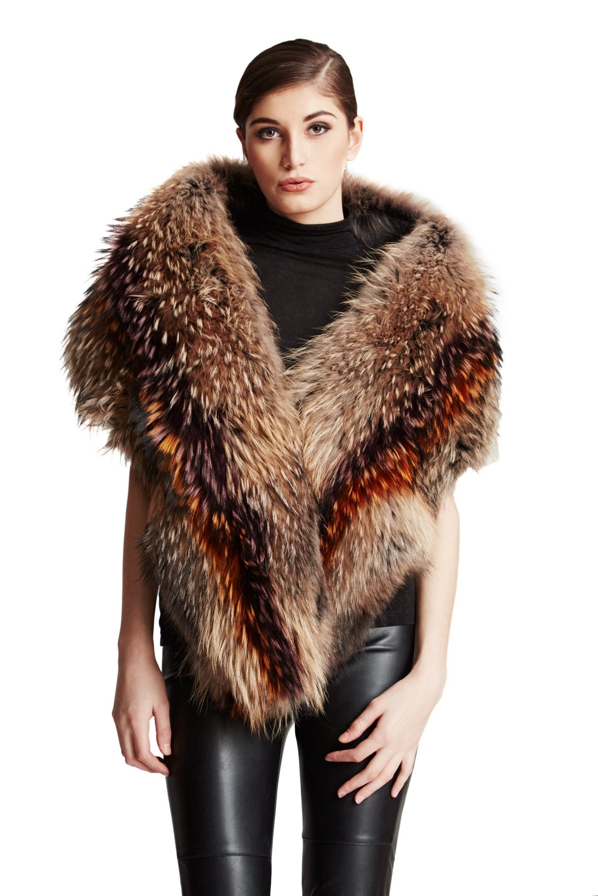 THE MUNSTER Oversize Multi Color Raccoon Shrug - paulamariecollection