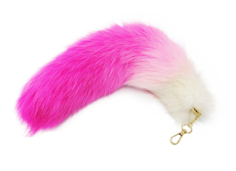 Pink and White Clip-on Fox Tail - paulamariecollection