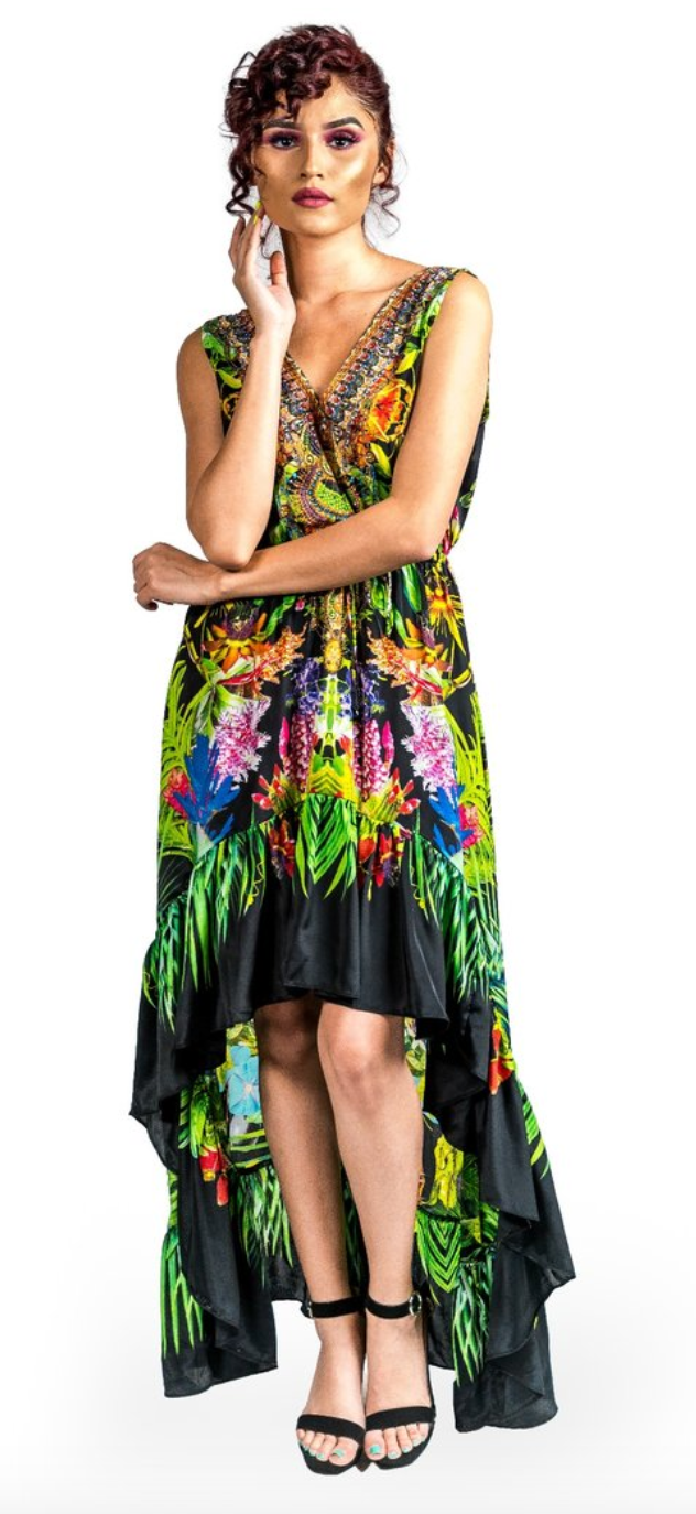 Montego High Low Ruffle Dress - paulamariecollection