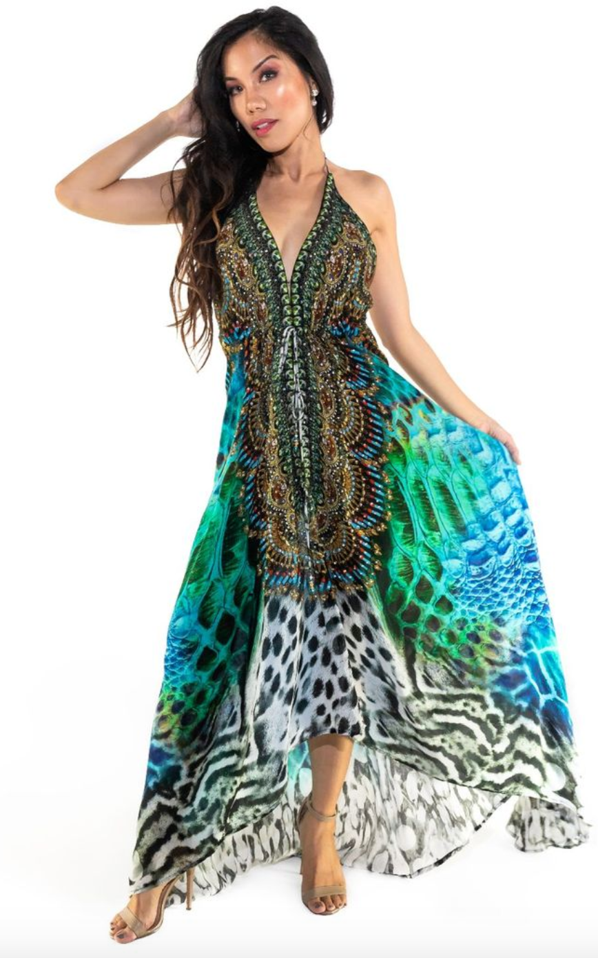 Tropicale High Low Halter Dress - paulamariecollection