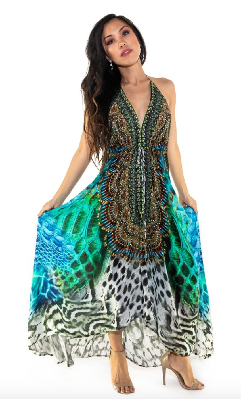 Tropicale High Low Halter Dress - paulamariecollection