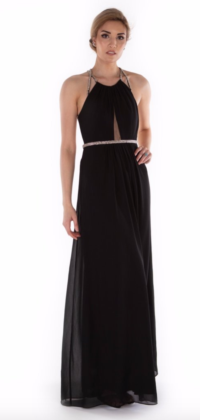 Diamante Black Evening Gown - paulamariecollection