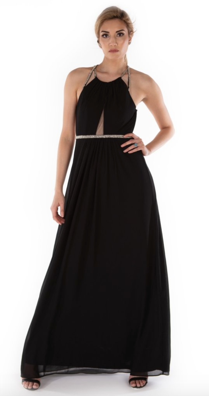 Diamante Black Evening Gown - paulamariecollection