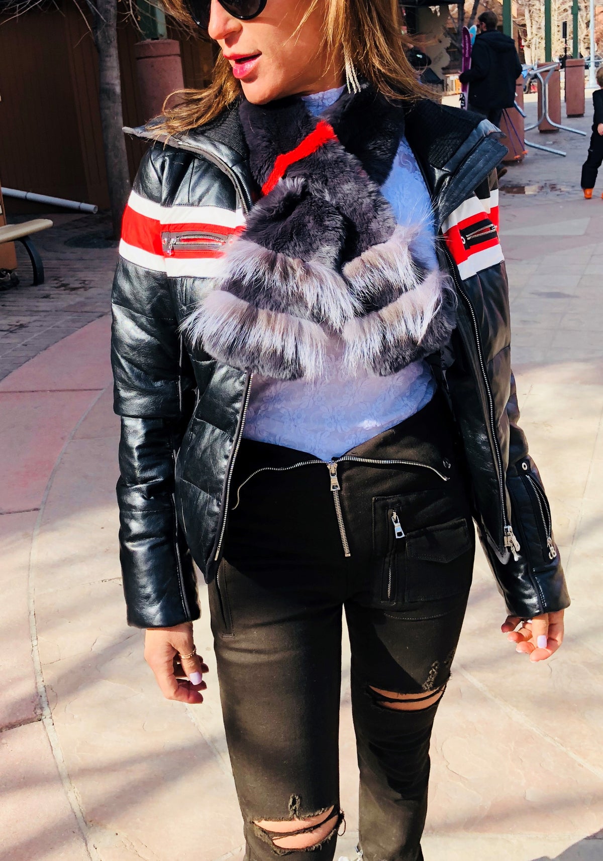 Rex Rabbit Scarf with Silver Fox Tips - paulamariecollection