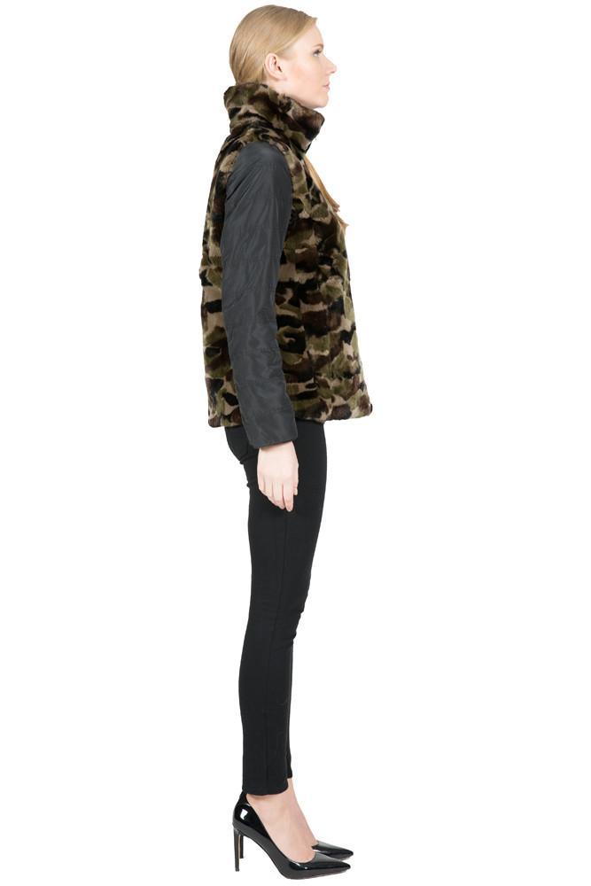 THE NARVA Reversible Camo Rex Rabbit and Microfabric Jacket - paulamariecollection