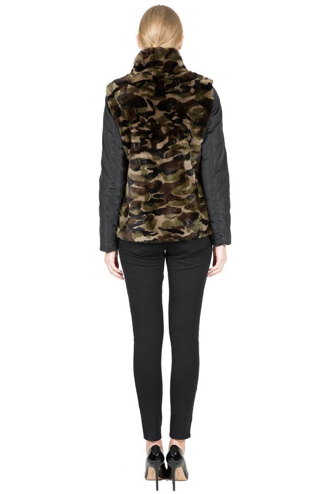 THE NARVA Reversible Camo Rex Rabbit and Microfabric Jacket - paulamariecollection