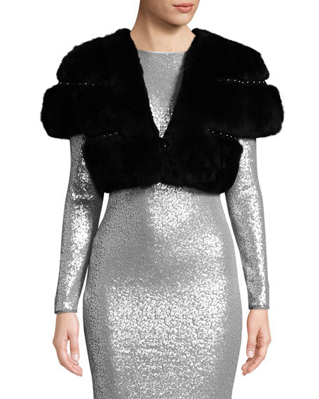 THE TORONTO Rex Rabbit and Stud Short Bolero/Shrug - paulamariecollection