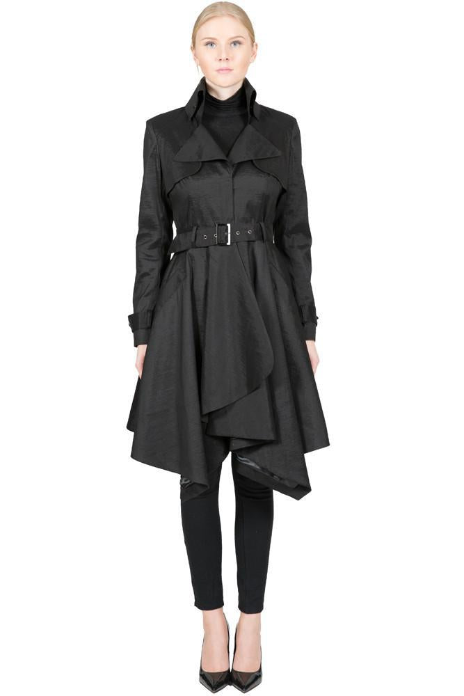 THE LUCKA Microfabric Trench Rain Coat with Waist Belt - paulamariecollection