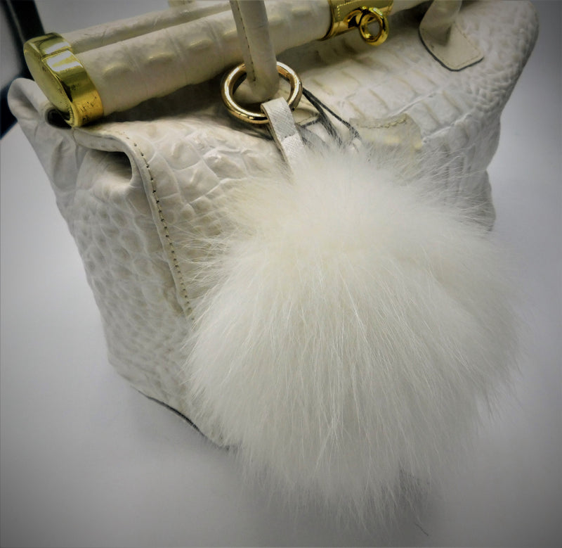 Fluffy Fox Fur Pom Keychain - paulamariecollection