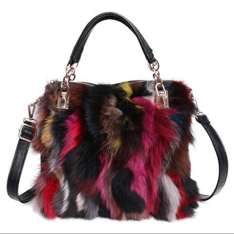 Fox Fur and Leather Handbag - paulamariecollection