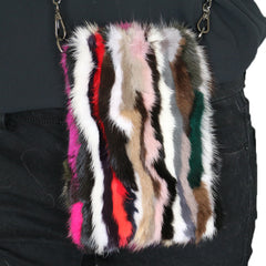 Mink Fur Multicolor Crossbody Purse - paulamariecollection