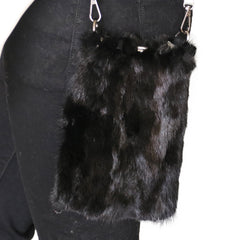 Reversible Mink Fur and Metallic Leather Crossbody Purse - paulamariecollection