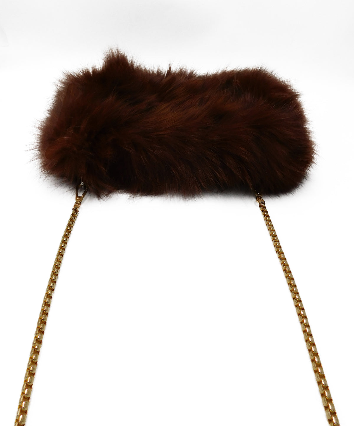 Fox Fur Muff Handbag with Gold Chain - paulamariecollection
