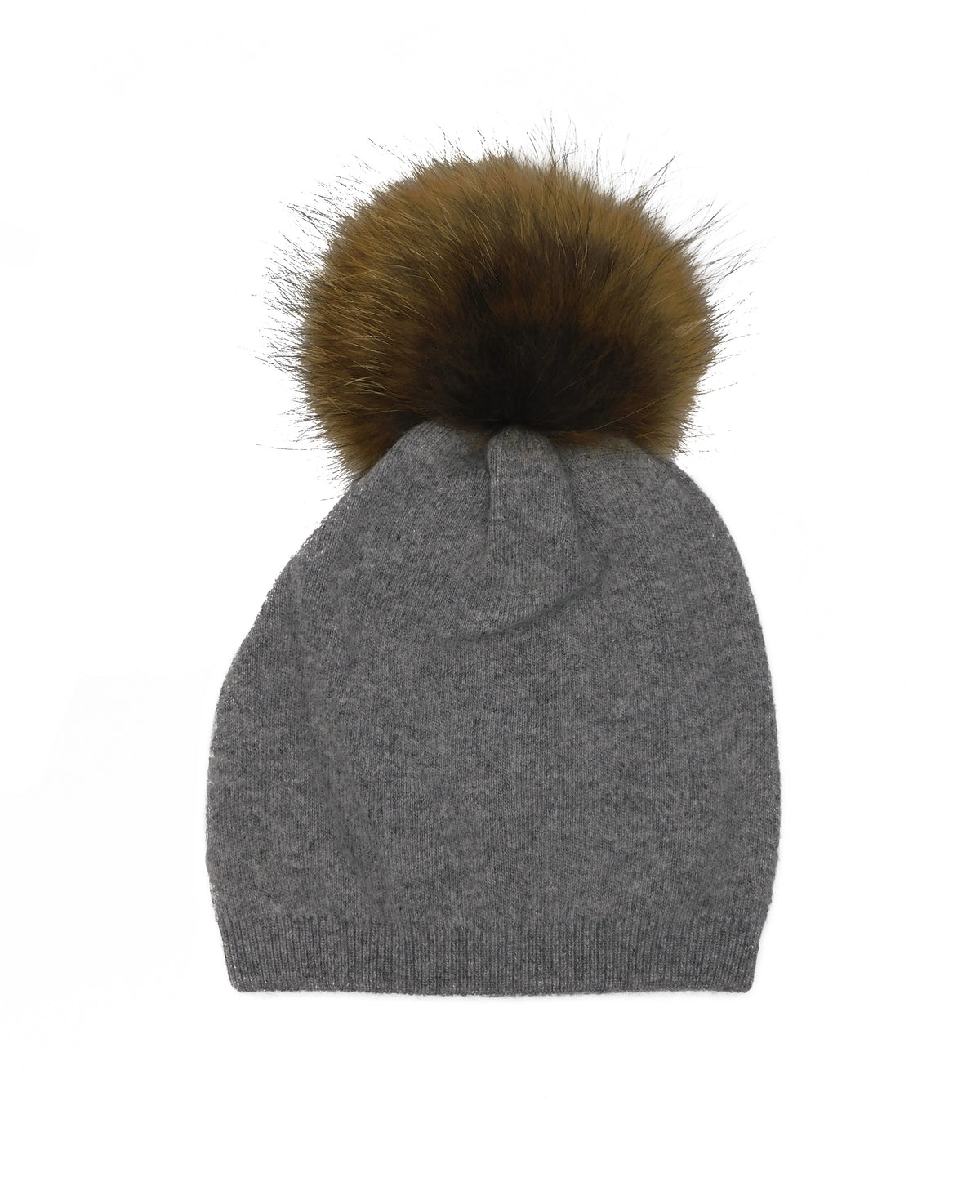 Cashmere Beanie with Raccoon Fur Poms - paulamariecollection