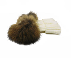 Knitted Beanie with Two Removable Poms - paulamariecollection