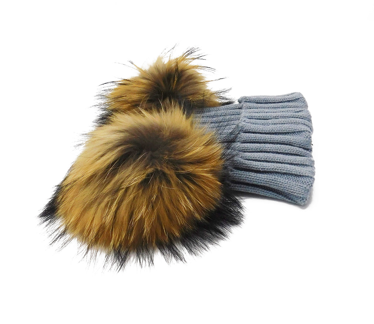 Knitted Beanie with Two Removable Poms - paulamariecollection