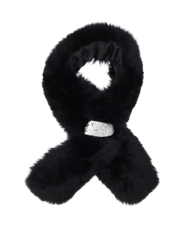 Fox Fur Scarf with Jeweled Pull-Through - paulamariecollection