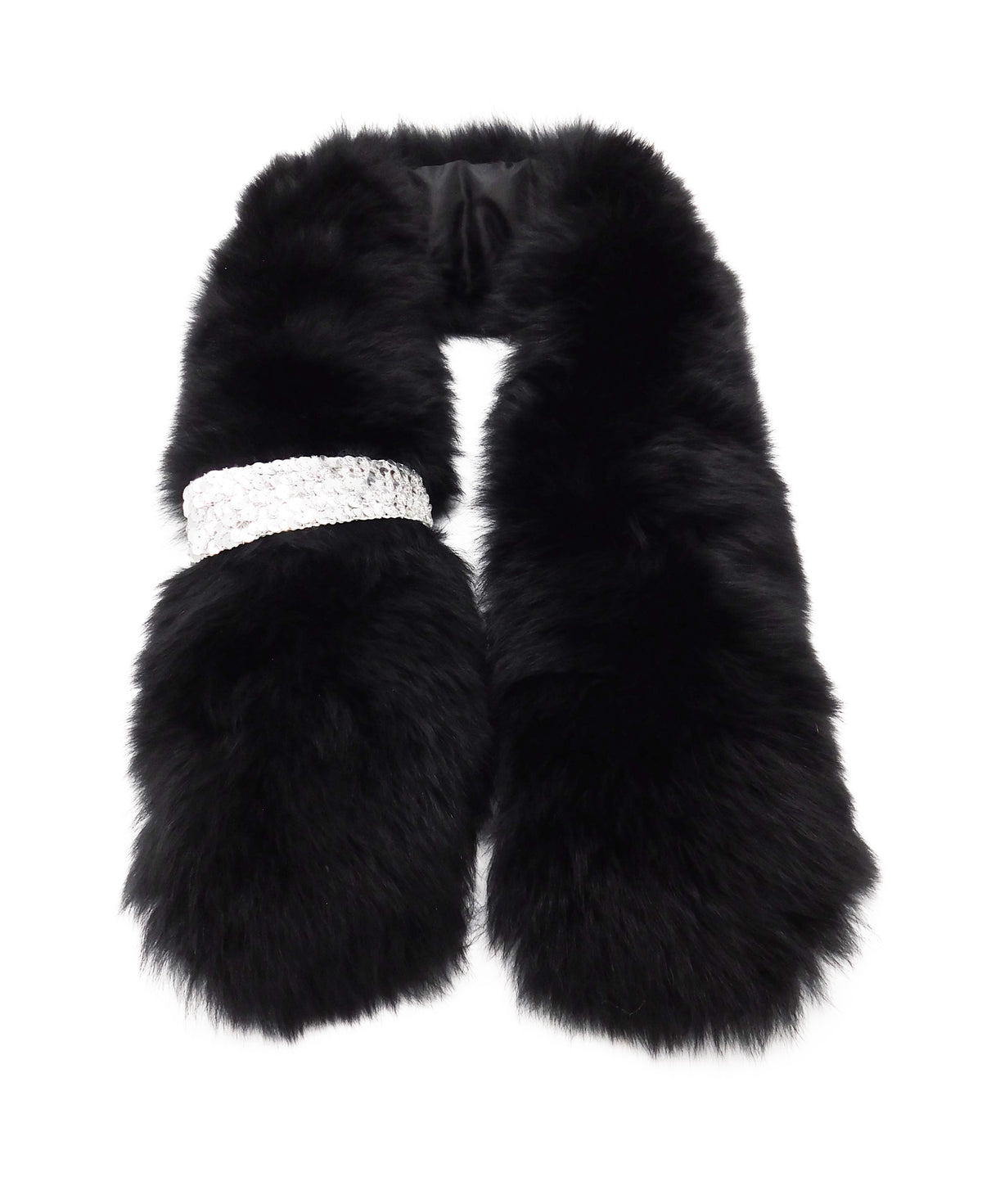 Fox Fur Scarf with Jeweled Pull-Through - paulamariecollection