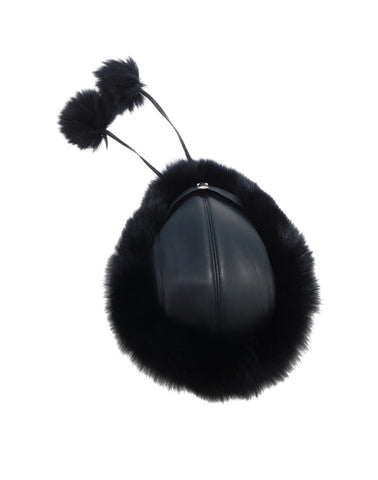 Leather and Fox Fur Pom Hat - paulamariecollection