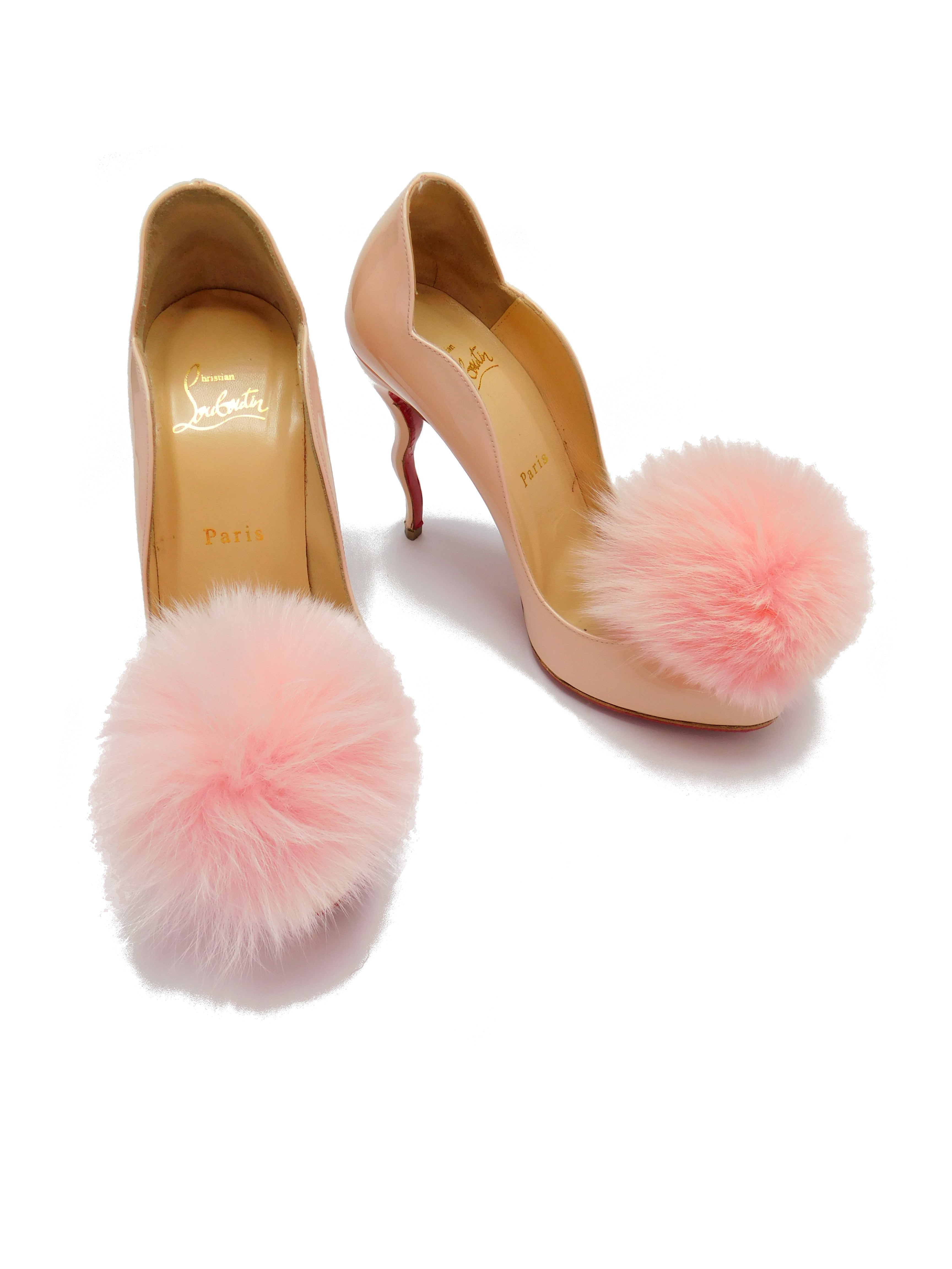 Fur Pom Pom Shoe Clips -