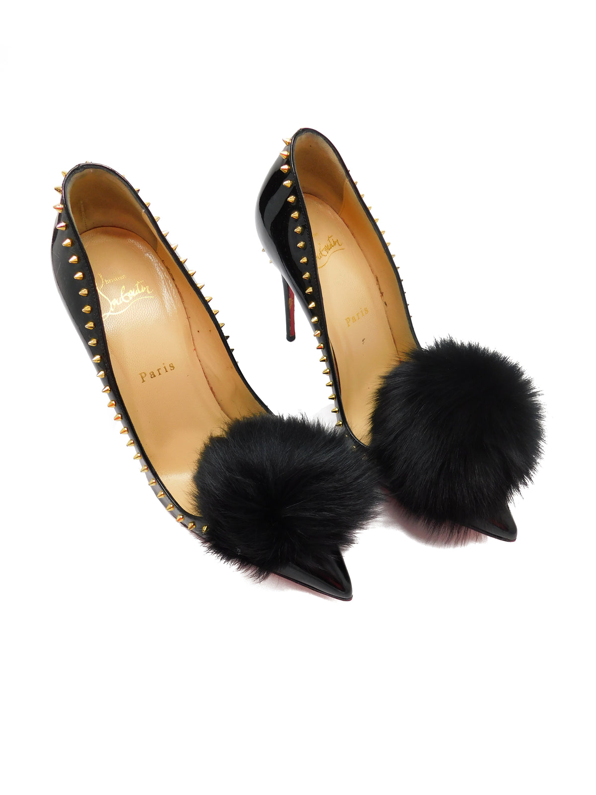Fox Fur Pom Pom Shoe Clips - paulamariecollection