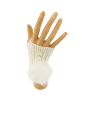Fingerless Gloves with Fox Fur Pom - paulamariecollection