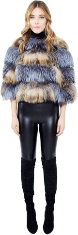 THE HOF Crystal and Silver Two-Tone Fox Bolero - paulamariecollection