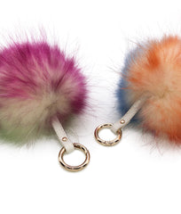 Multicolor Raccoon Fur Pom Keychain - paulamariecollection
