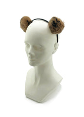 Leopard Print Pom Pom Headband Ears - paulamariecollection