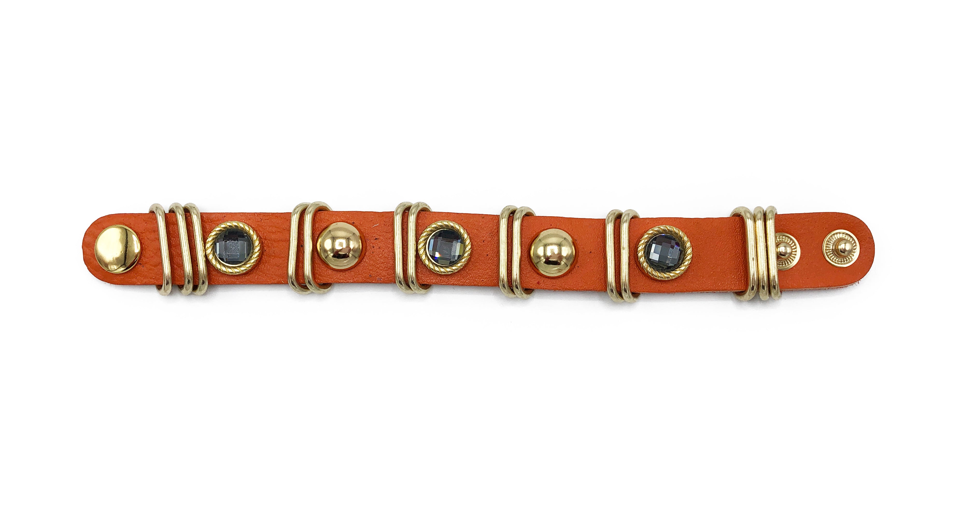 Leather Jewel Studded Bracelet - paulamariecollection