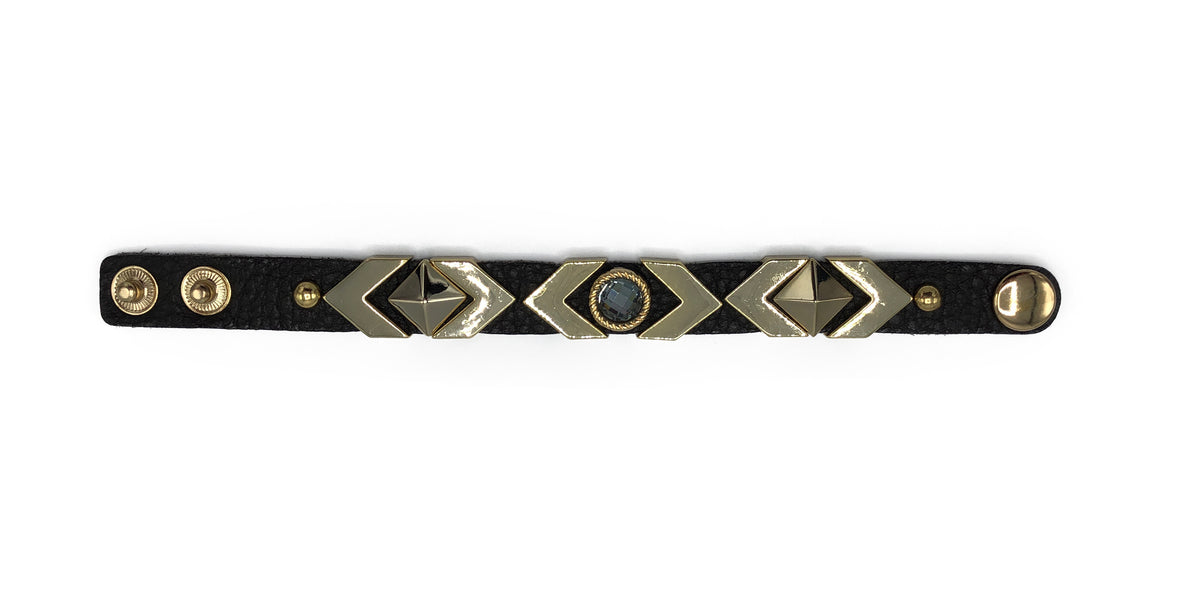 Leather Jewel Studded Bracelet - paulamariecollection