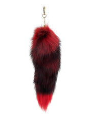 Red Clip-on Fox Tail Keychain - paulamariecollection