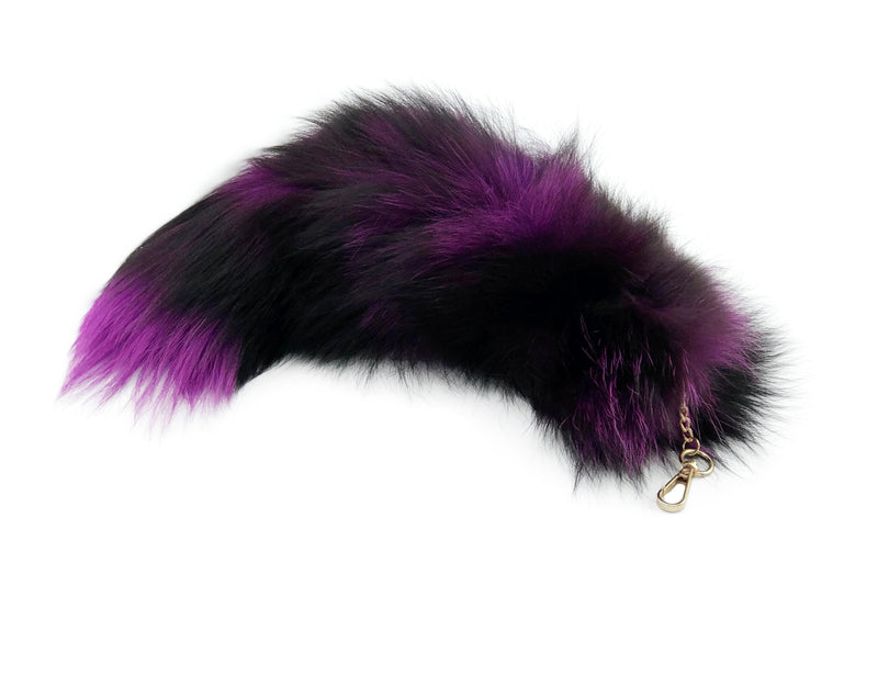 Purple Clip-on Fox Tail Keychain - paulamariecollection