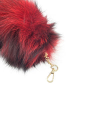 Red Clip-on Fox Tail Keychain - paulamariecollection